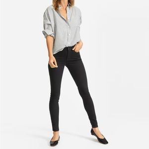 Everlane The Authentic Stretch Mid-Rise Skinny (Black, Ankle 26.5” Inseam)